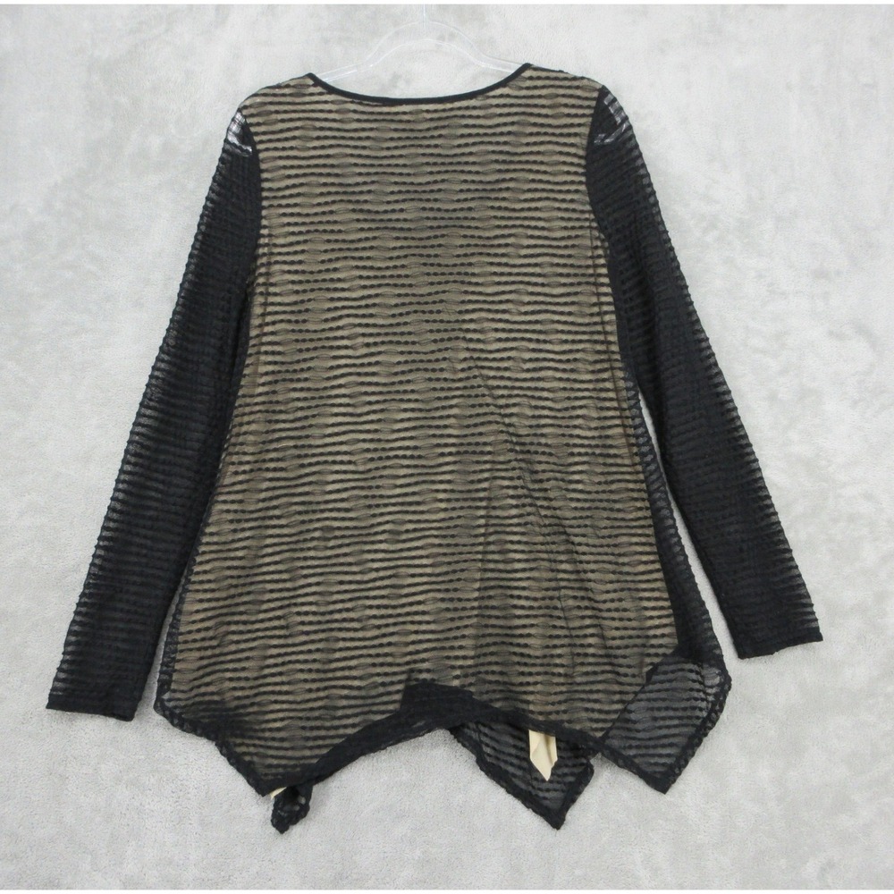 Max Studio Top Womens Size S Black Lace Mesh Asymmetric Whimsigoth Tunic Witchy - Picture 2 of 11